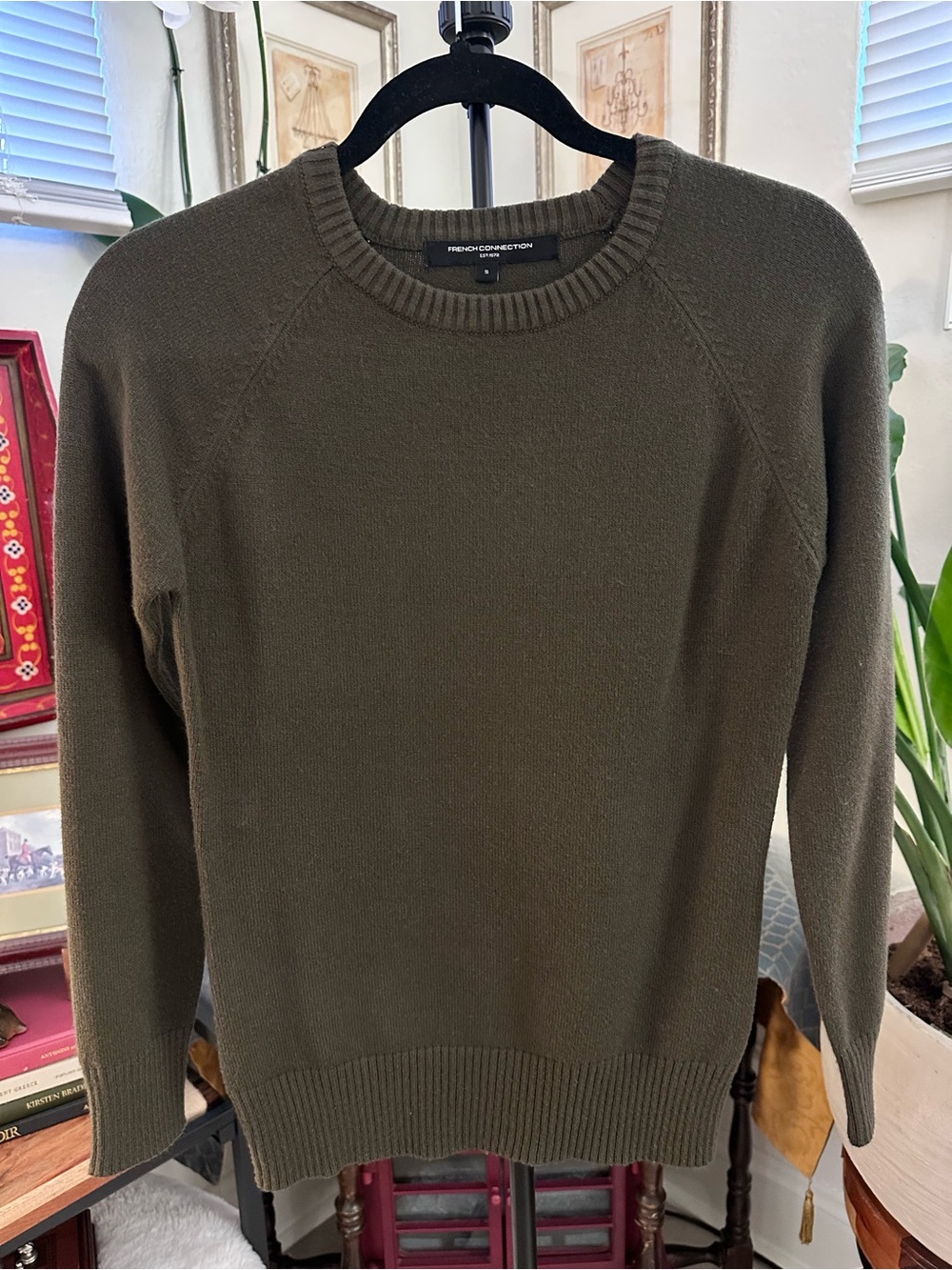 French Connection Green Lily Mozart Crew Neck Jumper - Picture 6 of 10